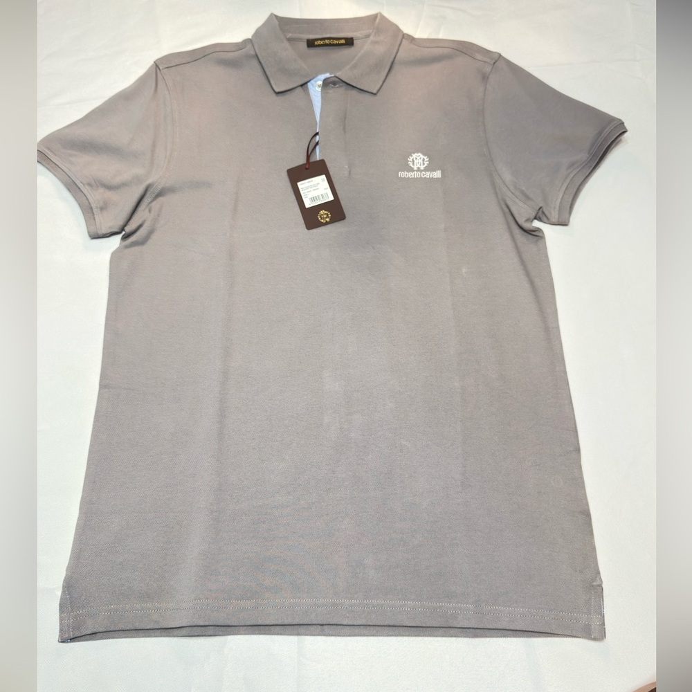 Roberto Cavalli Charcoal Polo Shirt